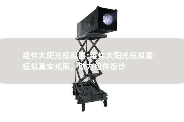 組件太陽光模擬器;組件太陽光模擬器：模擬真實(shí)光照，助力組件設(shè)計(jì)